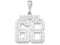 FJC Finejewelers 14k White Gold Large Bright Cut Number 68 Charm