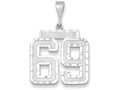 FJC Finejewelers 14k White Gold Large Bright Cut Number 69 Charm