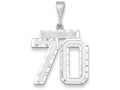 FJC Finejewelers 14k White Gold Large Bright Cut Number 70 Charm