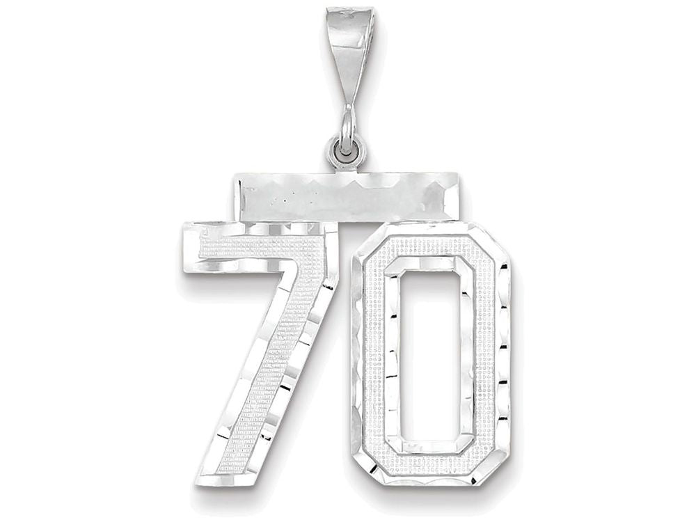 FJC Finejewelers 14k White Gold Large Bright Cut Number 70 Charm
