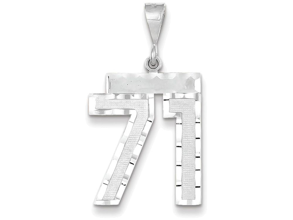 FJC Finejewelers 14k White Gold Large Bright Cut Number 71 Charm