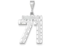 FJC Finejewelers 14k White Gold Large Bright Cut Number 71 Charm