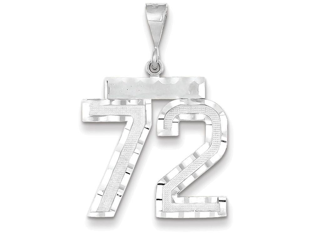 FJC Finejewelers 14k White Gold Large Bright Cut Number 72 Charm