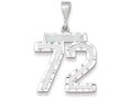 FJC Finejewelers 14k White Gold Large Bright Cut Number 72 Charm