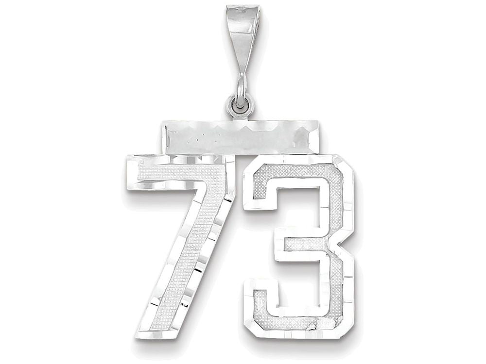 FJC Finejewelers 14k White Gold Large Bright Cut Number 73 Charm