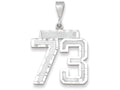 FJC Finejewelers 14k White Gold Large Bright Cut Number 73 Charm
