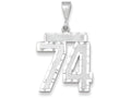 FJC Finejewelers 14k White Gold Large Bright Cut Number 74 Charm