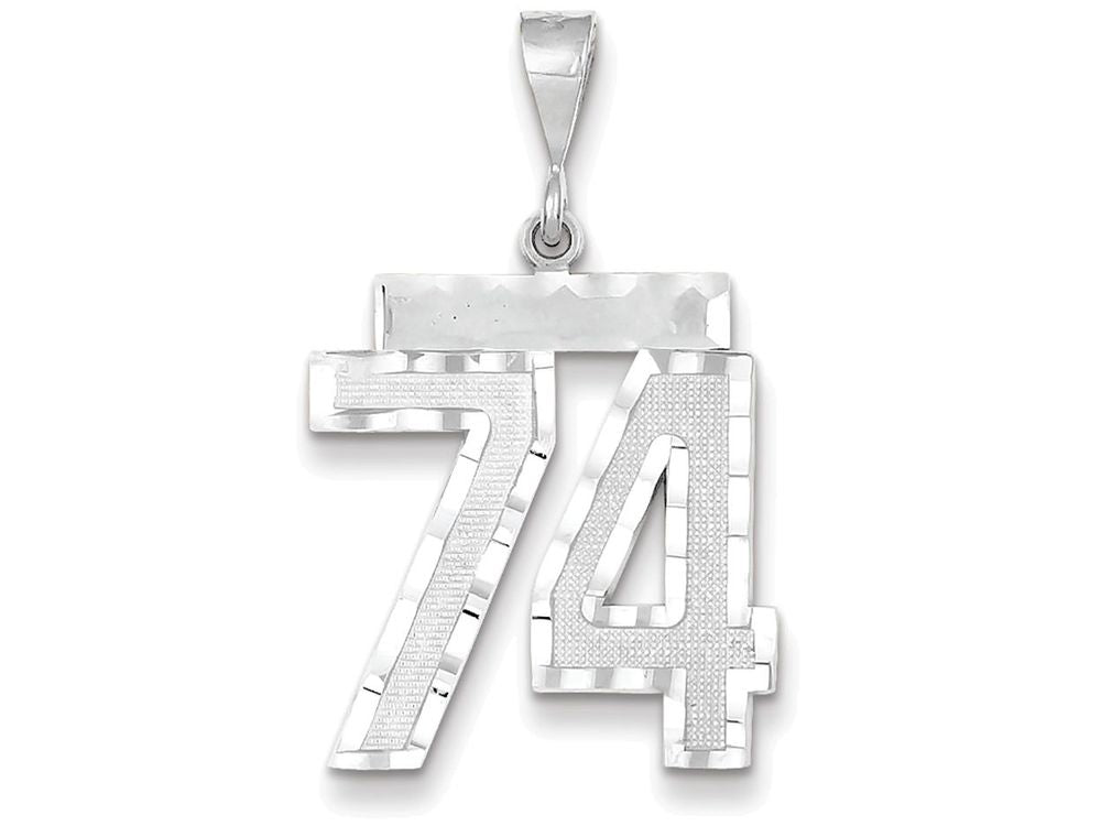 FJC Finejewelers 14k White Gold Large Bright Cut Number 74 Charm