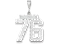 FJC Finejewelers 14k White Gold Large Bright Cut Number 76 Charm