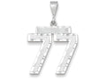 FJC Finejewelers 14k White Gold Large Bright Cut Number 77 Charm