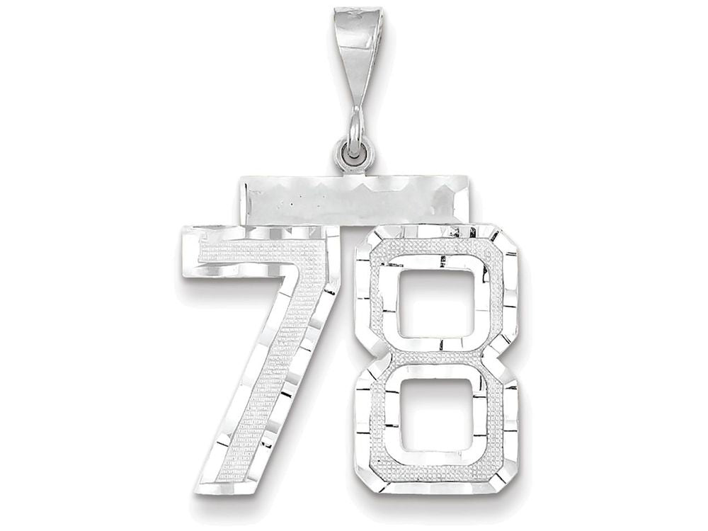 FJC Finejewelers 14k White Gold Large Bright Cut Number 78 Charm