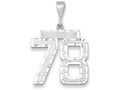 FJC Finejewelers 14k White Gold Large Bright Cut Number 78 Charm