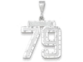 FJC Finejewelers 14k White Gold Large Bright Cut Number 79 Charm