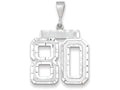 FJC Finejewelers 14k White Gold Large Bright Cut Number 80 Charm