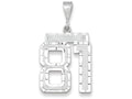 FJC Finejewelers 14k White Gold Large Bright Cut Number 81 Charm