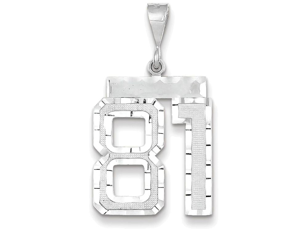 FJC Finejewelers 14k White Gold Large Bright Cut Number 81 Charm