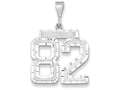 FJC Finejewelers 14k White Gold Large Bright Cut Number 82 Charm