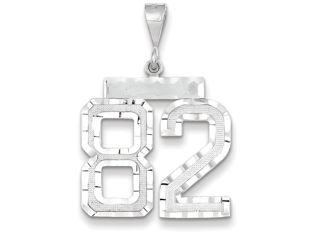 FJC Finejewelers 14k White Gold Large Bright Cut Number 82 Charm