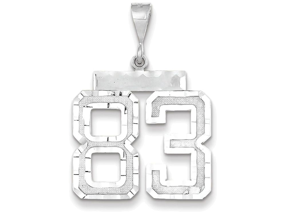 FJC Finejewelers 14k White Gold Large Bright Cut Number 83 Charm