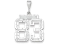 FJC Finejewelers 14k White Gold Large Bright Cut Number 83 Charm