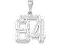FJC Finejewelers 14k White Gold Large Bright Cut Number 84 Charm