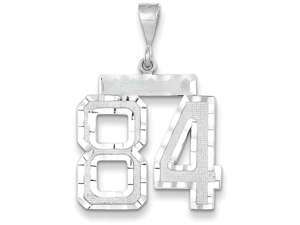 FJC Finejewelers 14k White Gold Large Bright Cut Number 84 Charm