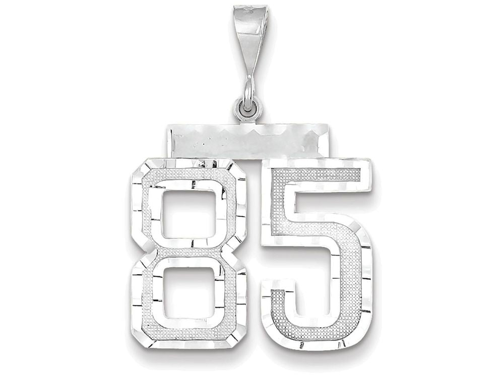 FJC Finejewelers 14k White Gold Large Bright Cut Number 85 Charm