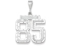 FJC Finejewelers 14k White Gold Large Bright Cut Number 85 Charm