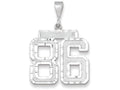 FJC Finejewelers 14k White Gold Large Bright Cut Number 86 Charm