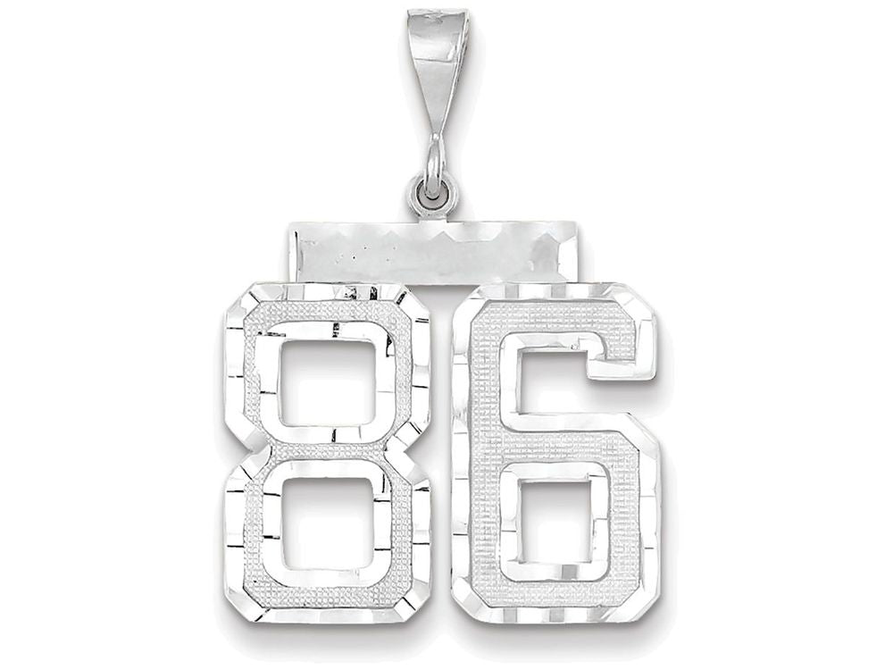 FJC Finejewelers 14k White Gold Large Bright Cut Number 86 Charm
