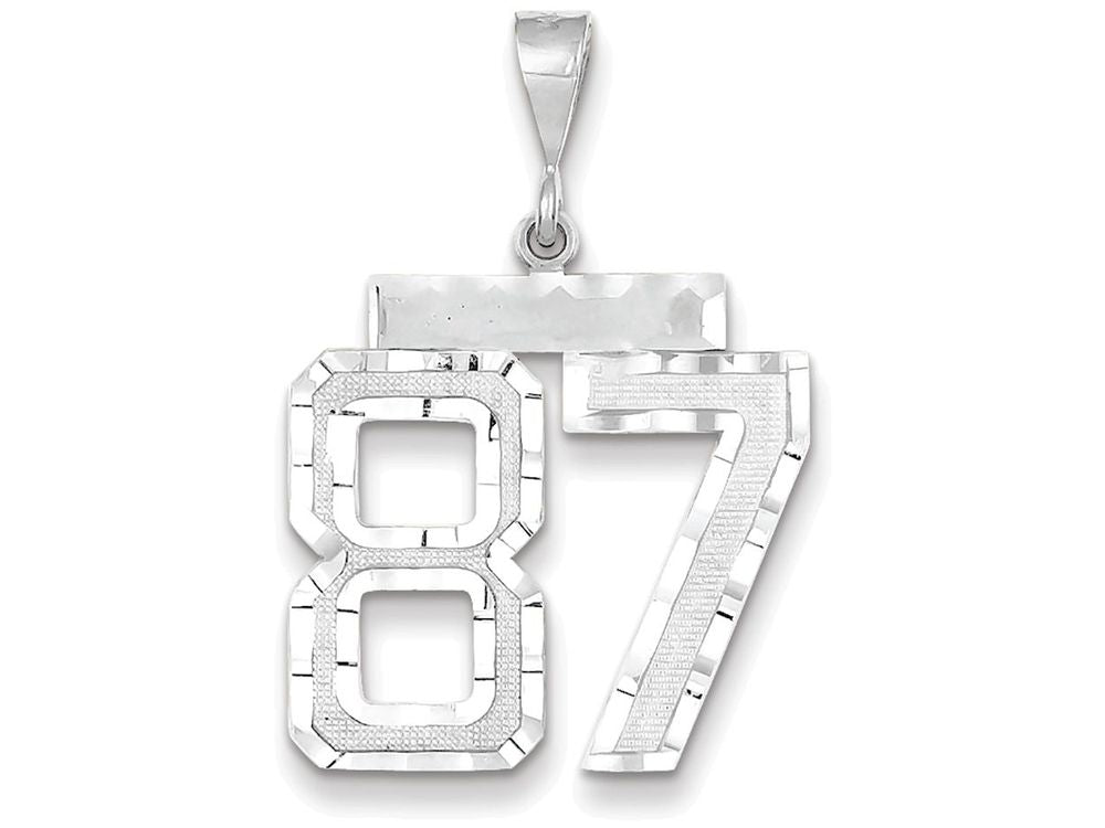 FJC Finejewelers 14k White Gold Large Bright Cut Number 87 Charm