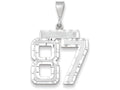 FJC Finejewelers 14k White Gold Large Bright Cut Number 87 Charm