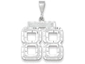 FJC Finejewelers 14k White Gold Large Bright Cut Number 88 Charm