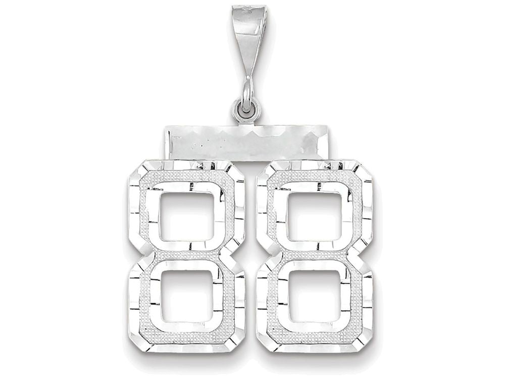 FJC Finejewelers 14k White Gold Large Bright Cut Number 88 Charm