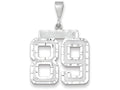 FJC Finejewelers 14k White Gold Large Bright Cut Number 89 Charm