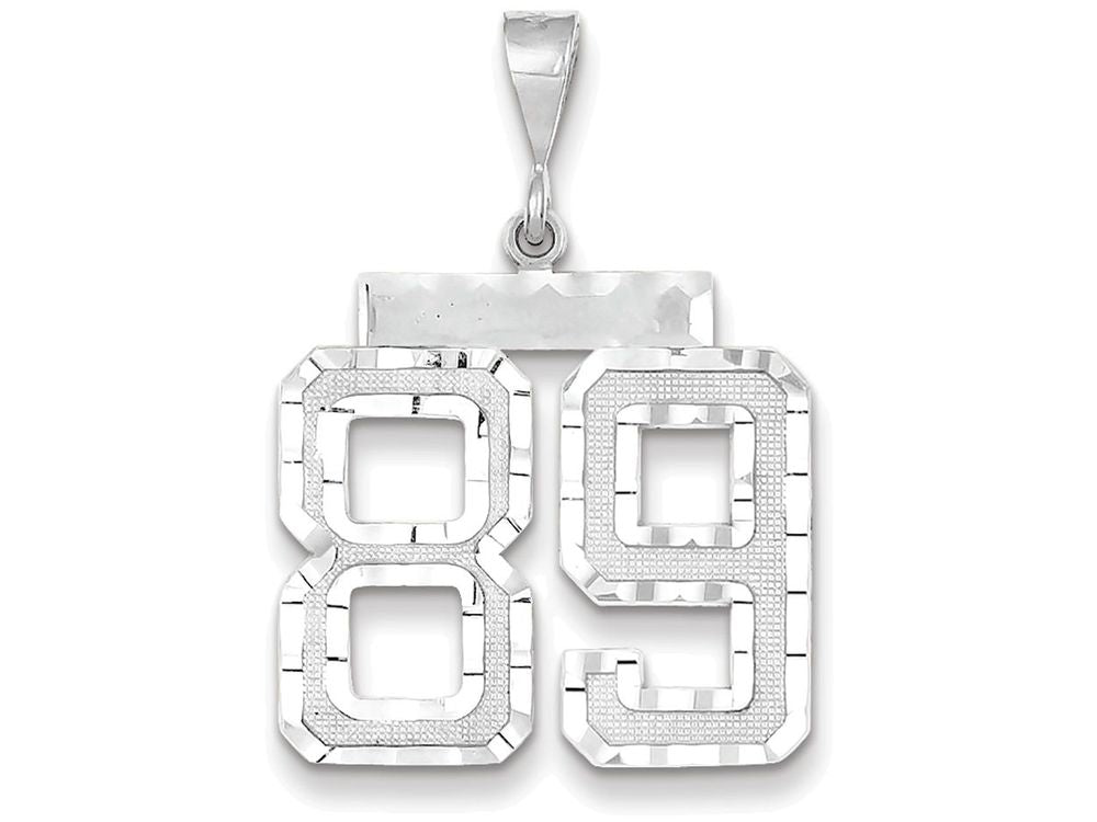 FJC Finejewelers 14k White Gold Large Bright Cut Number 89 Charm