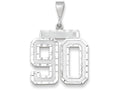 FJC Finejewelers 14k White Gold Large Bright Cut Number 90 Charm