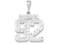 FJC Finejewelers 14k White Gold Large Bright Cut Number 92 Charm