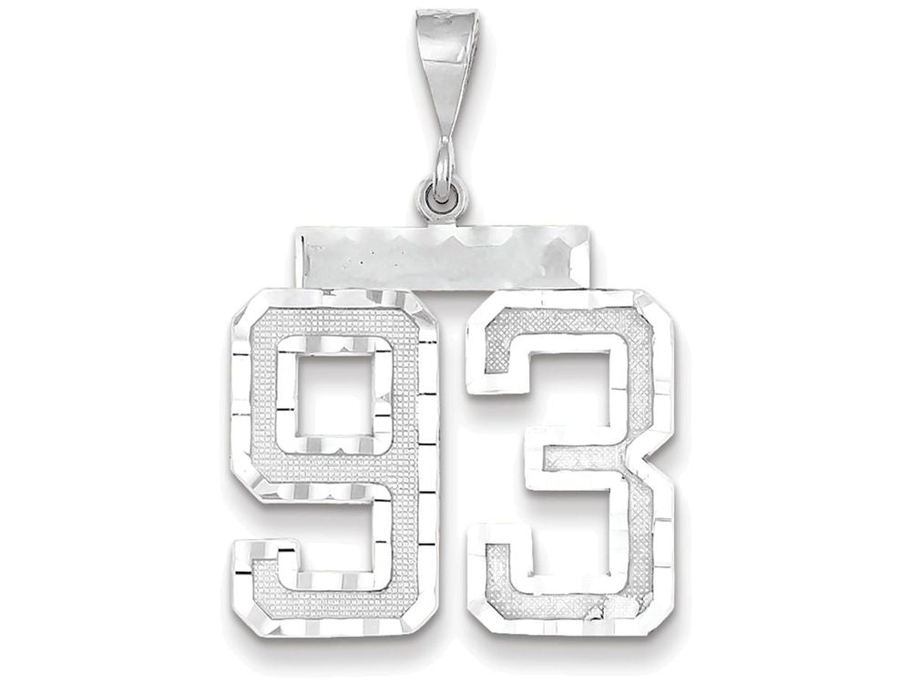 FJC Finejewelers 14k White Gold Large Bright Cut Number 93 Charm