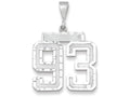 FJC Finejewelers 14k White Gold Large Bright Cut Number 93 Charm