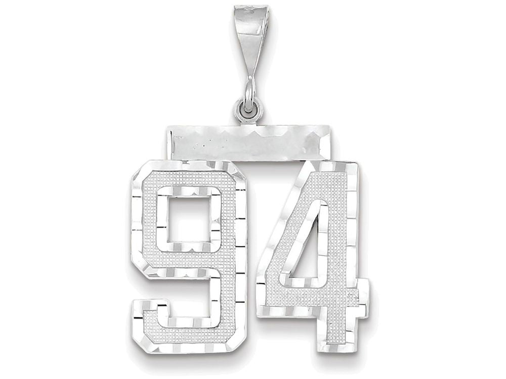 FJC Finejewelers 14k White Gold Large Bright Cut Number 94 Charm