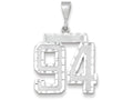 FJC Finejewelers 14k White Gold Large Bright Cut Number 94 Charm