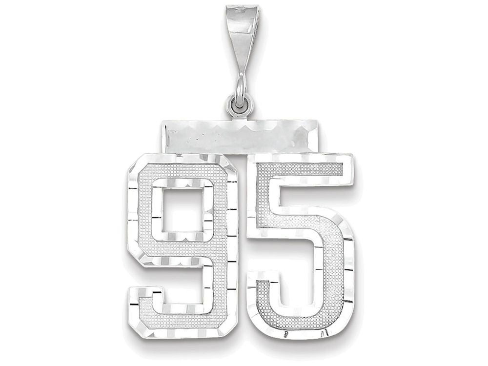FJC Finejewelers 14k White Gold Large Bright Cut Number 95 Charm