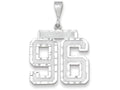 FJC Finejewelers 14k White Gold Large Bright Cut Number 96 Charm
