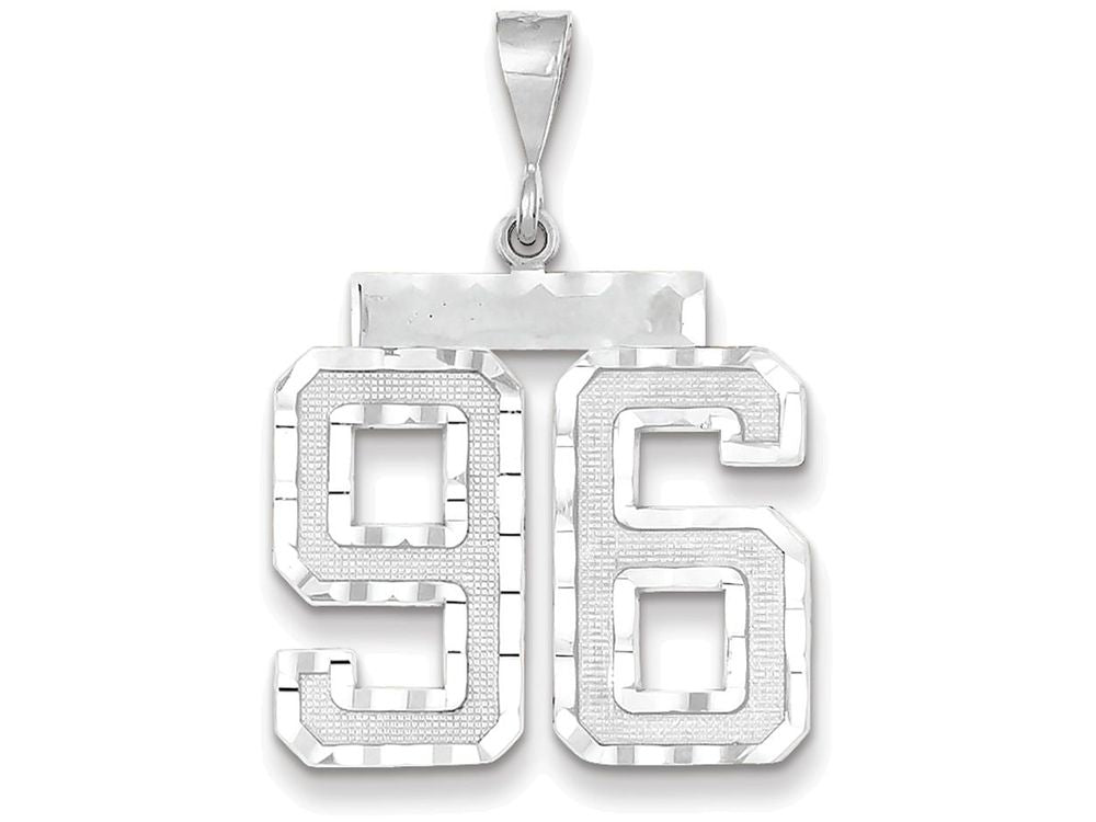 FJC Finejewelers 14k White Gold Large Bright Cut Number 96 Charm