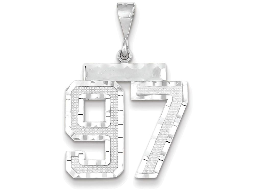FJC Finejewelers 14k White Gold Large Bright Cut Number 97 Charm