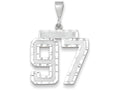 FJC Finejewelers 14k White Gold Large Bright Cut Number 97 Charm