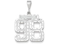 FJC Finejewelers 14k White Gold Large Bright Cut Number 98 Charm