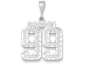 FJC Finejewelers 14k White Gold Large Bright Cut Number 99 Charm