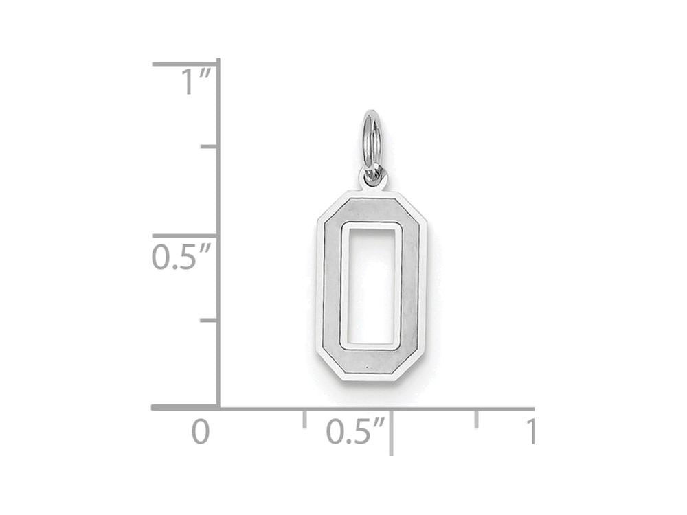 FJC Finejewelers 14k White Gold Medium Satin Number 0 Charm